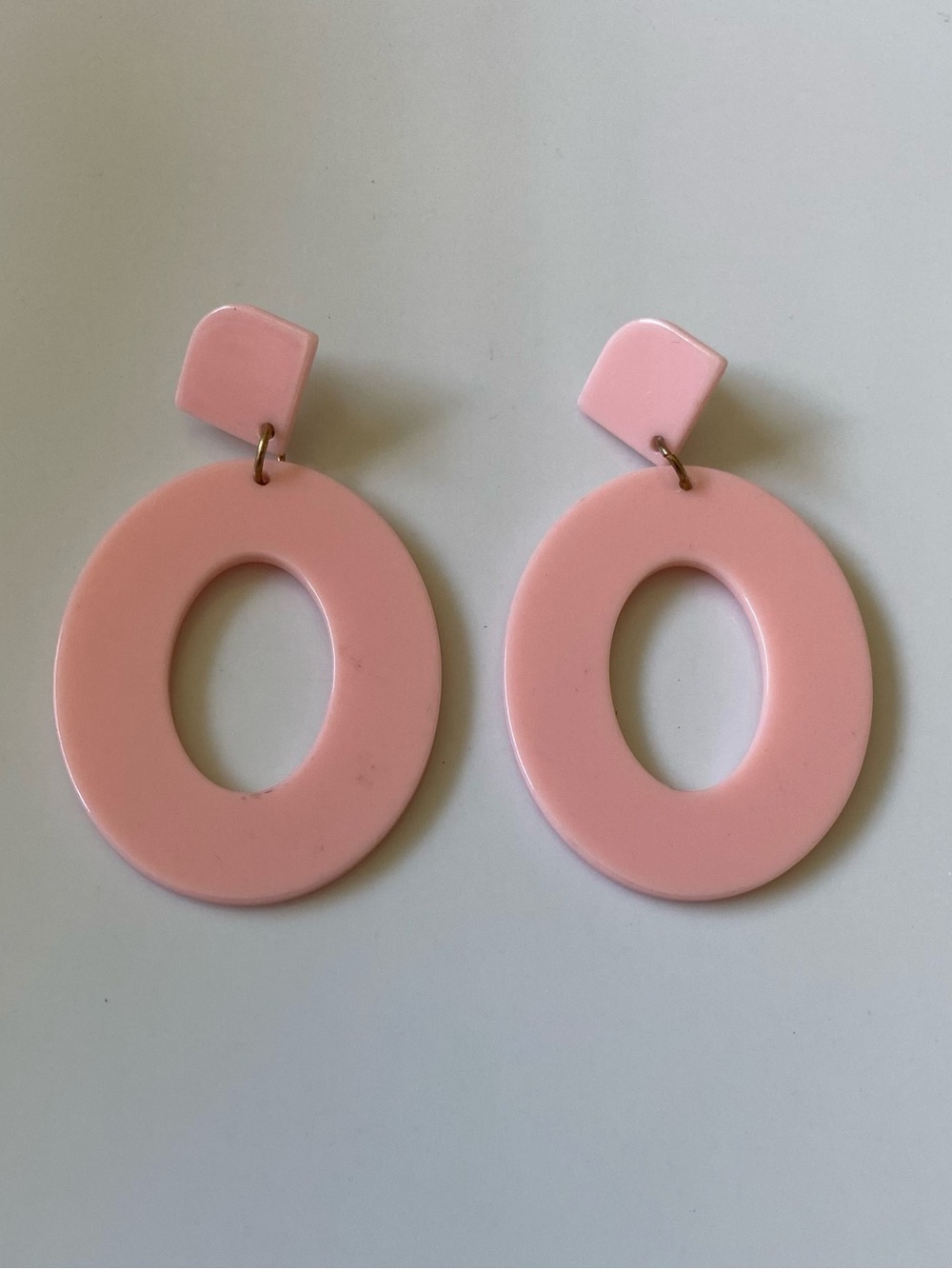 Blush Pink Oval Drop Earrings for Women